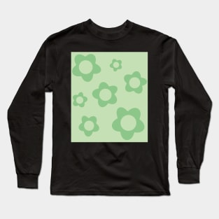 pattern flower aesthetic green Long Sleeve T-Shirt